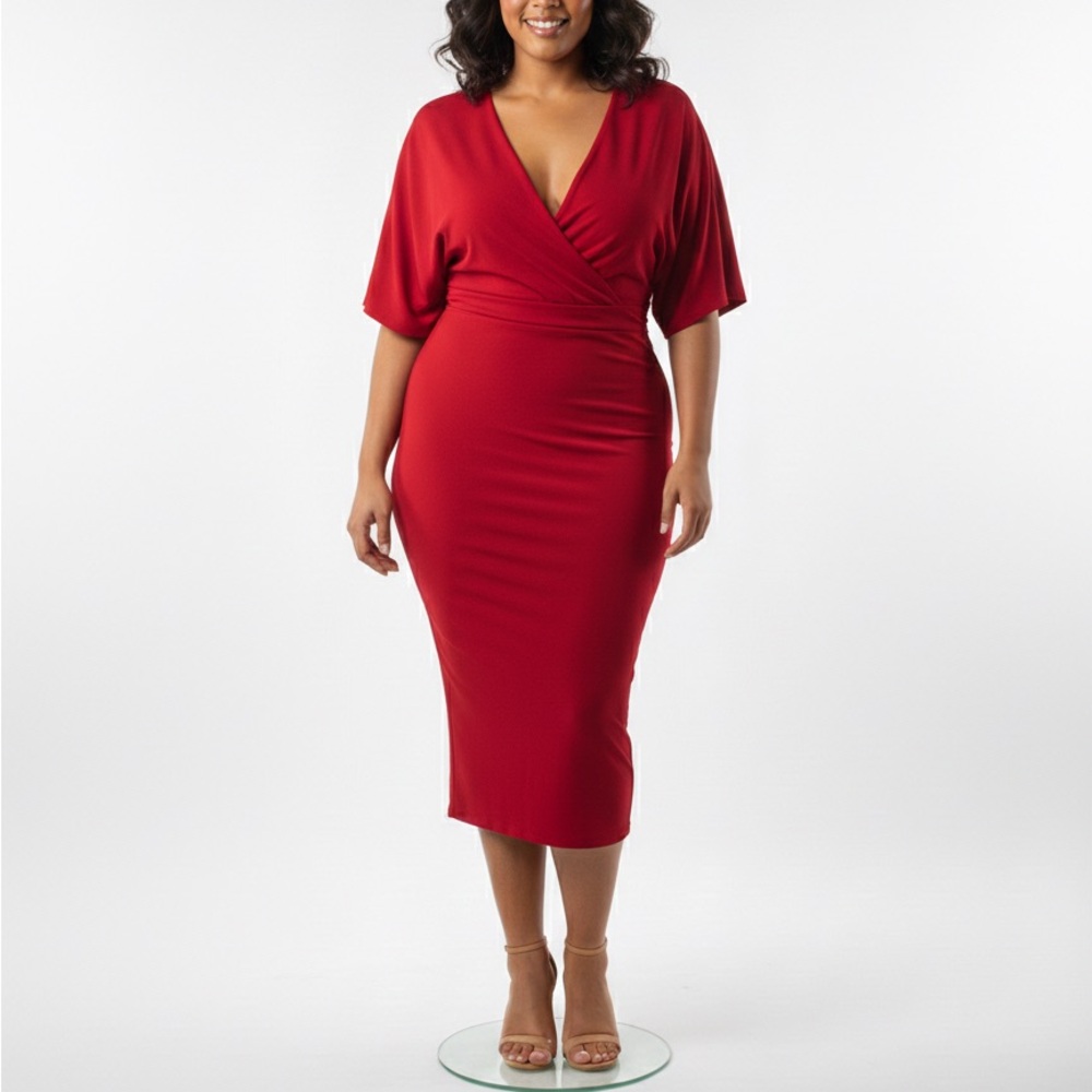 Elegant Red Wrap Dress Beautiful Dress Nice and very comfortable